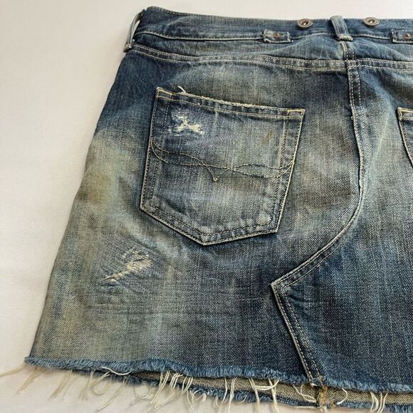Polo Ralph Lauren VTG Distressed Destroyed Denim Skirt Size 30 - Picture 8 of 12